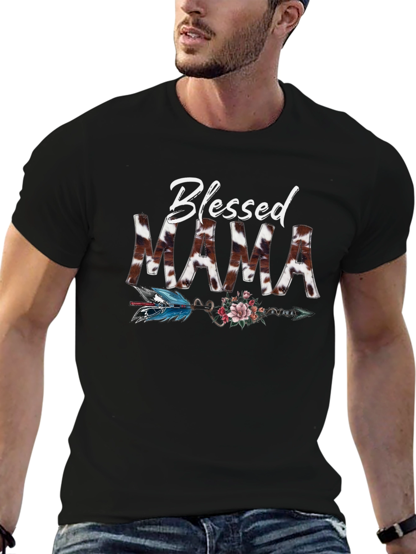 Blessed Mama Graphic Tee - Black T-Shirt