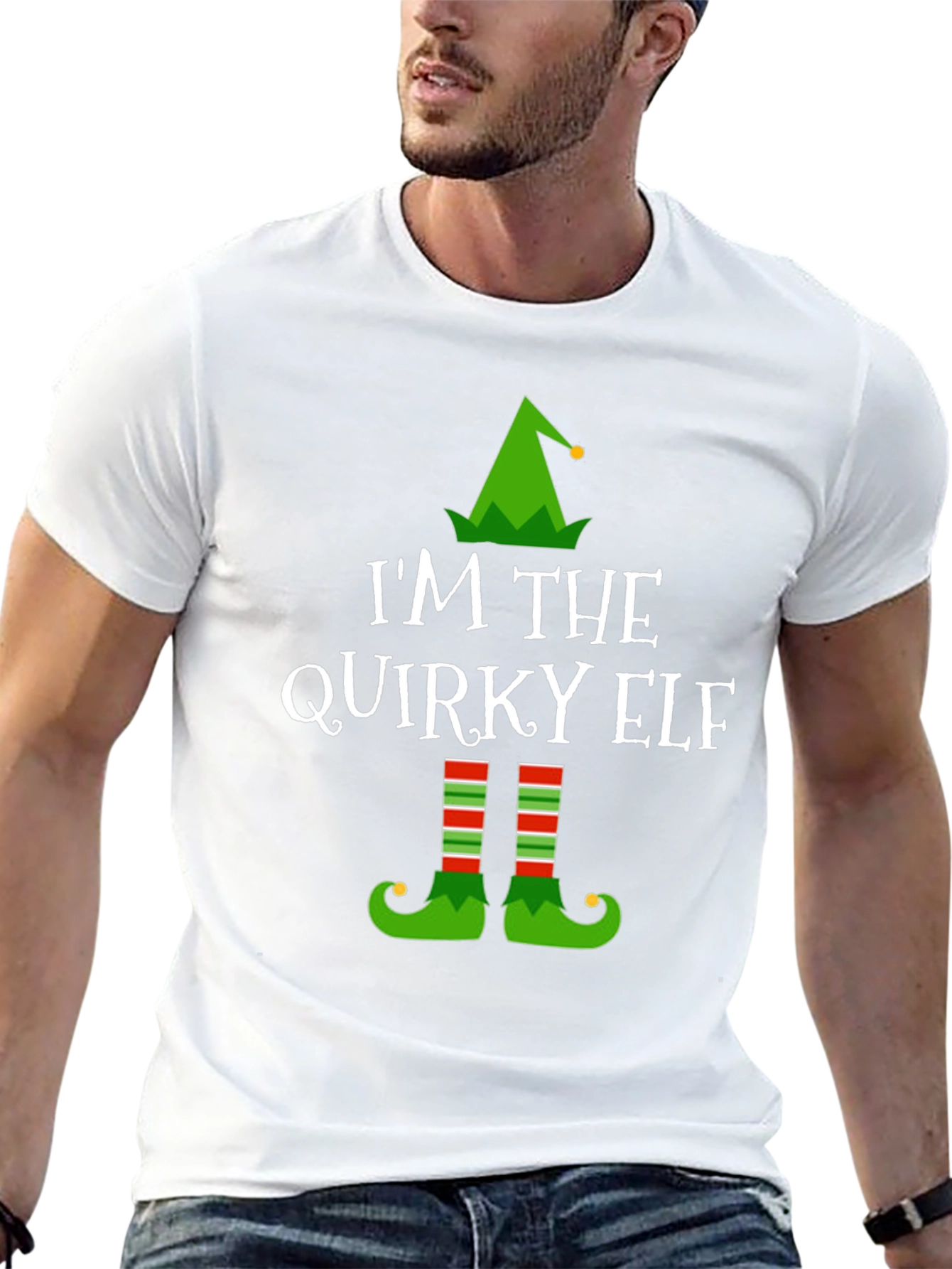 Quirky Elf Christmas T-Shirt - Holiday Apparel