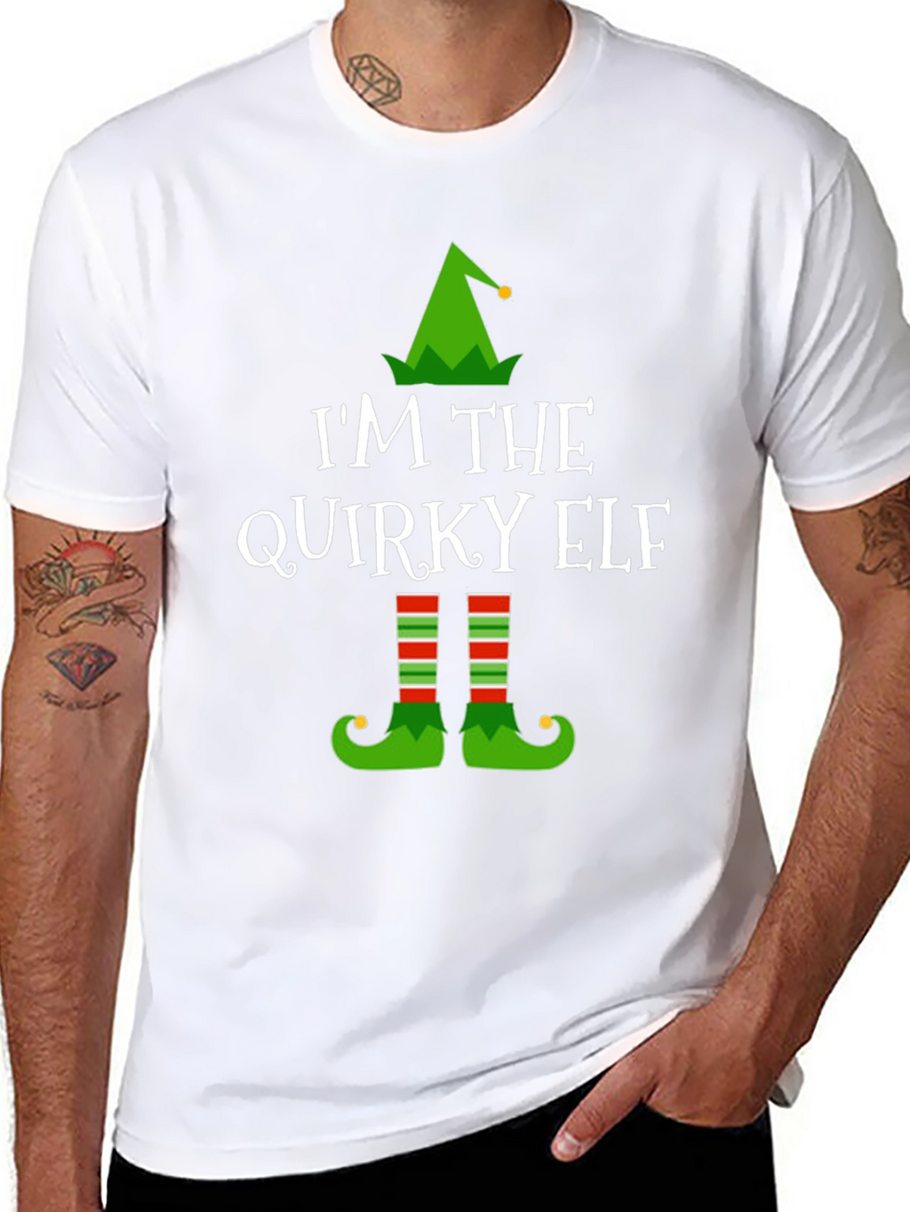 Quirky Elf Christmas T-Shirt - Holiday Apparel