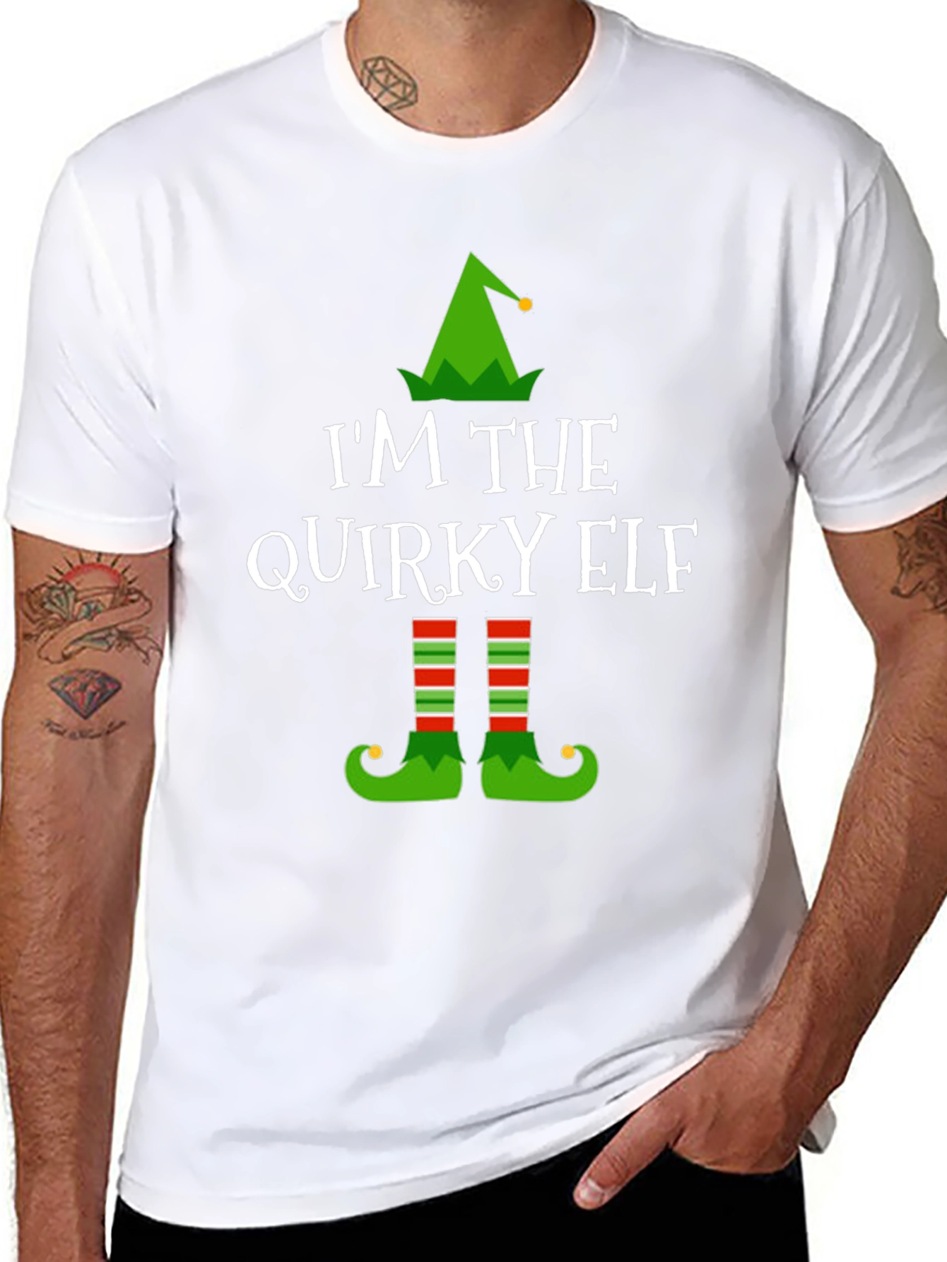 Quirky Elf Christmas T-Shirt - Holiday Apparel