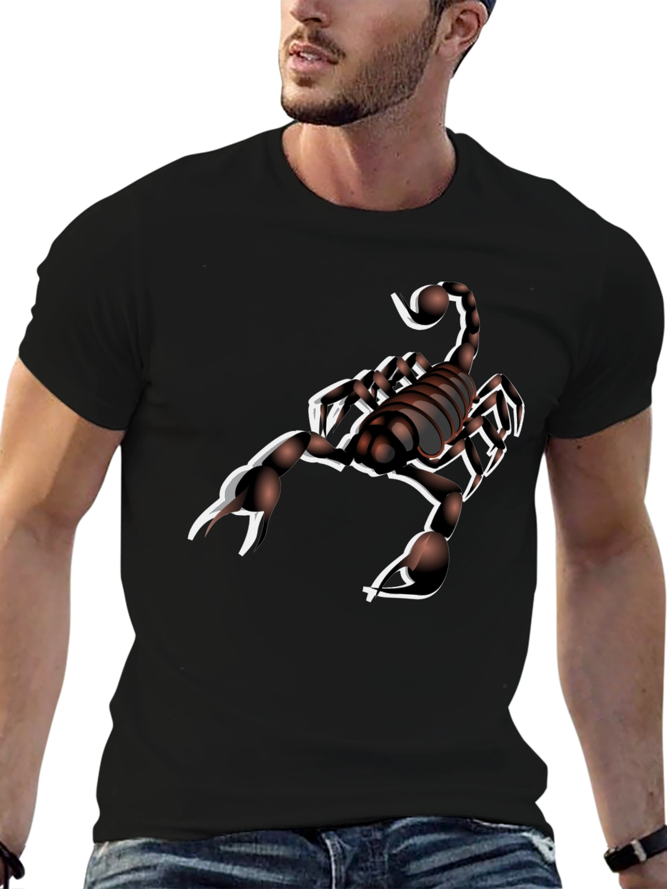 Cool Scorpion Graphic Print Mens Black T-Shirt