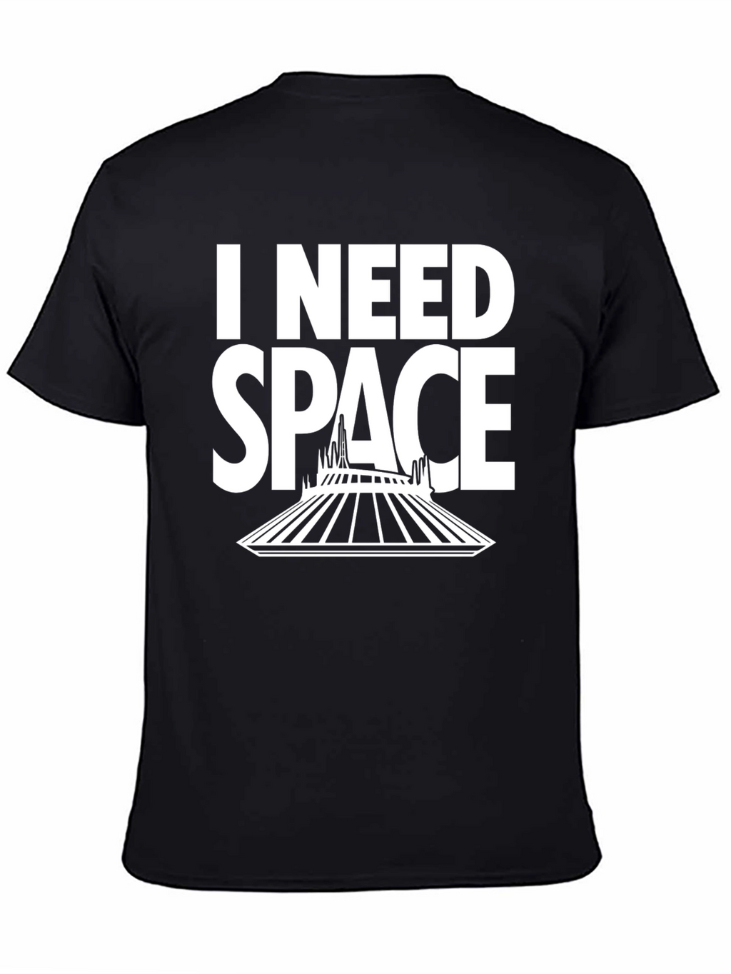 I Need Space T-Shirt - Black Cotton Blend