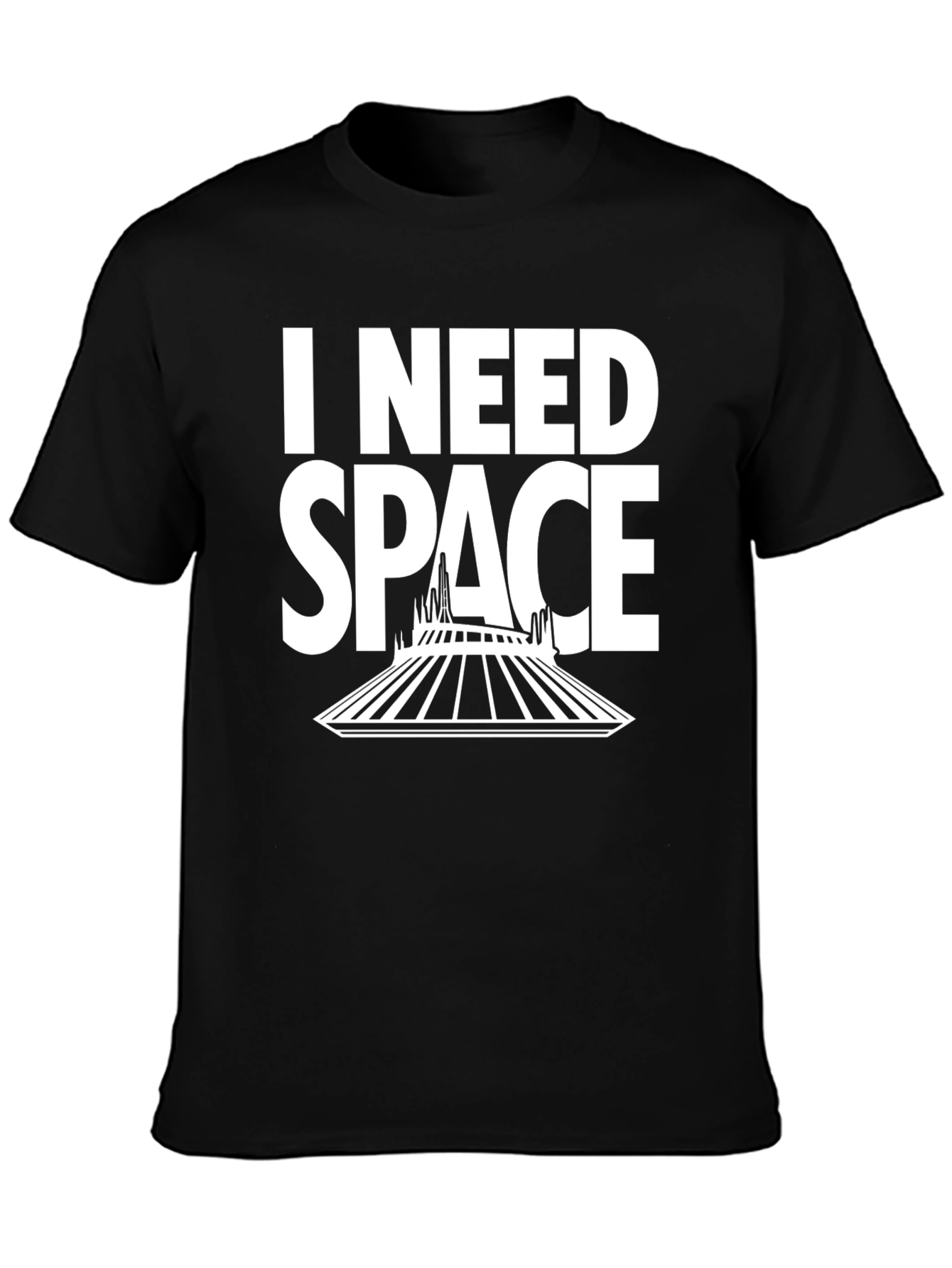 I Need Space T-Shirt - Black Cotton Blend
