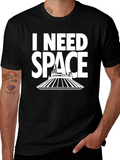 I Need Space T-Shirt - Black Cotton Blend