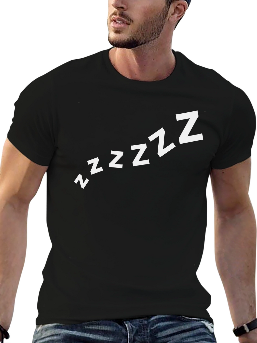 Mens Black Zzzz Graphic Tee - Sleepy Time Shirt