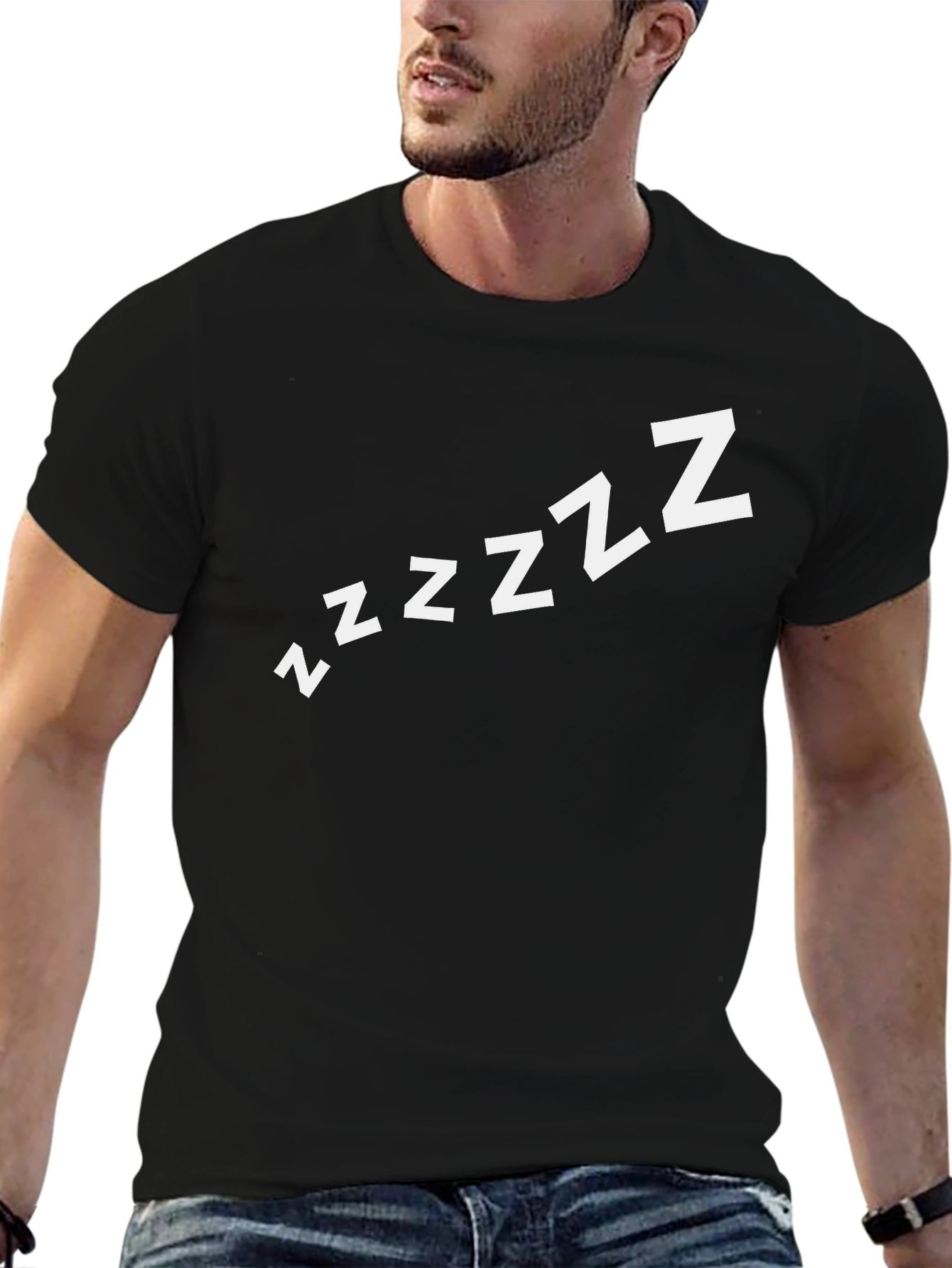 Mens Black Zzzz Graphic Tee - Sleepy Time Shirt