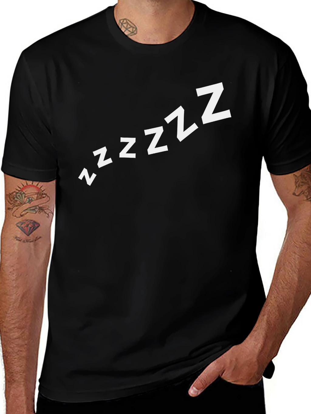 Mens Black Zzzz Graphic Tee - Sleepy Time Shirt