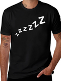 Mens Black Zzzz Graphic Tee - Sleepy Time Shirt