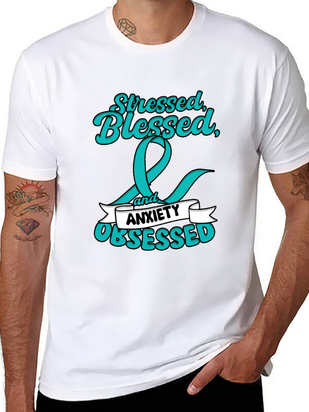 Stressed Blessed Anxiety Obsessed Graphic Tee