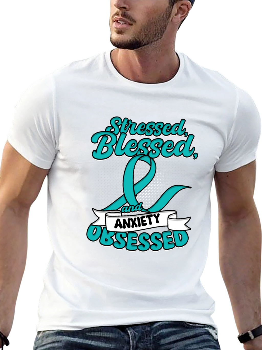Stressed Blessed Anxiety Obsessed Graphic Tee