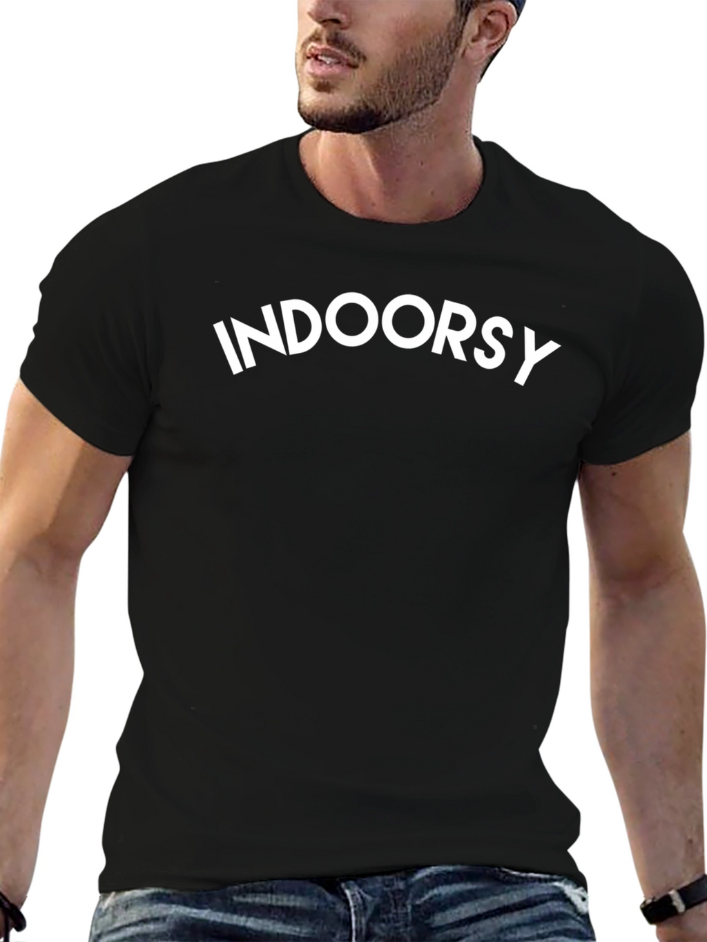 Indoorsy Black T-Shirt - Cozy Comfort