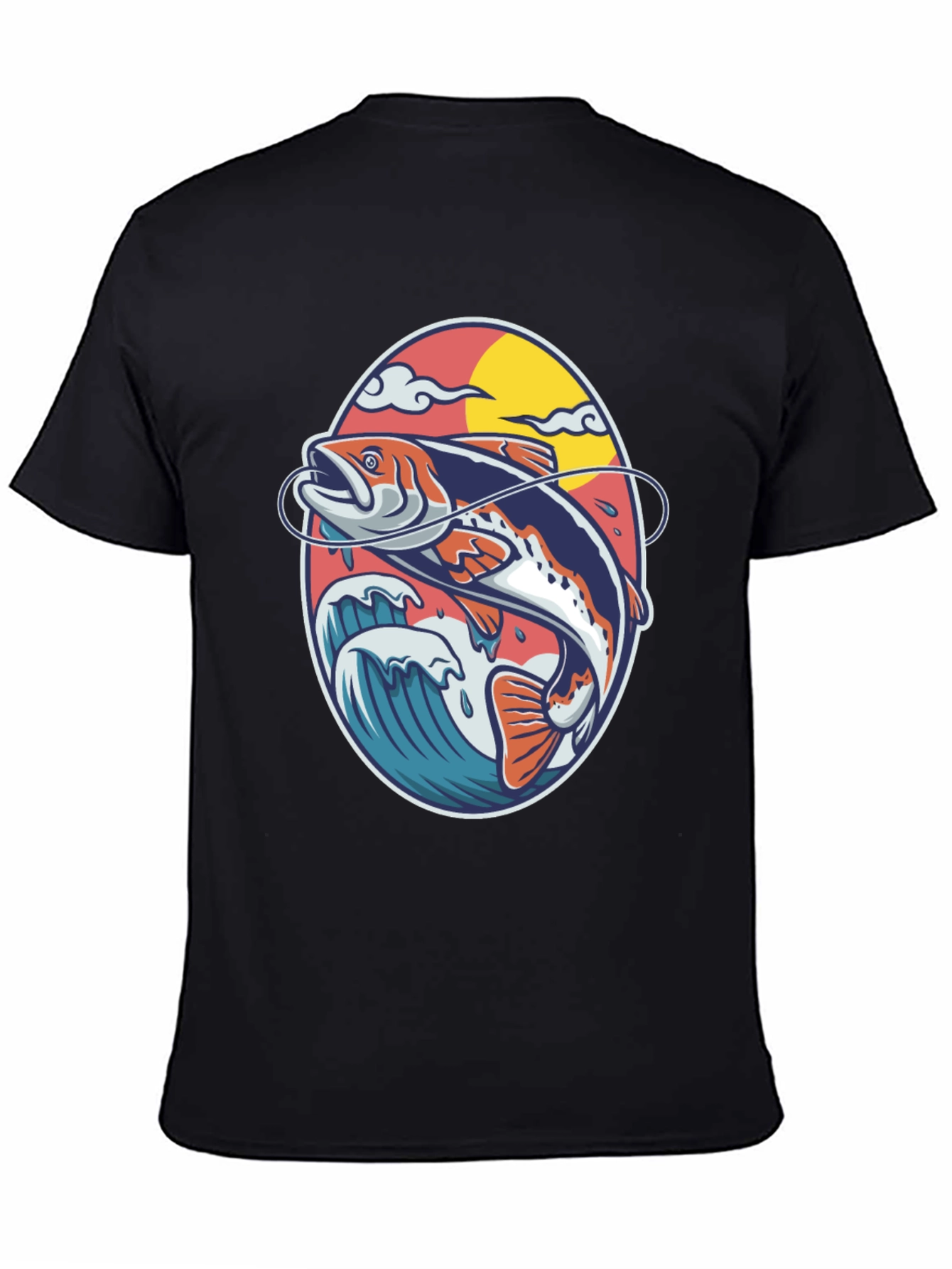 Fishing T-Shirt - Fish Jumping Out of Water Design