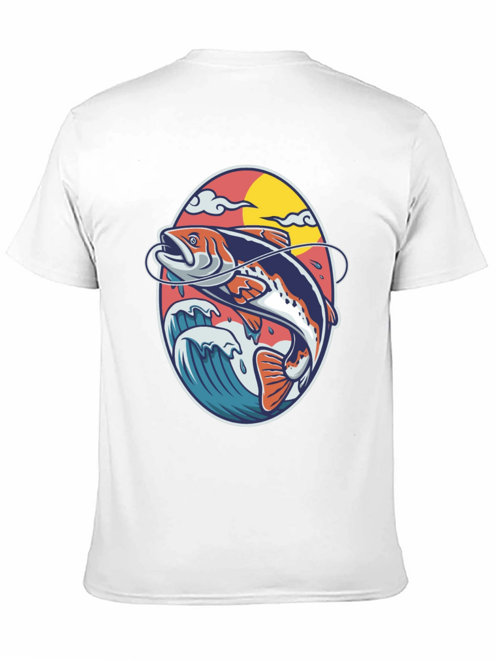 Fishing T-Shirt - Fish Jumping Out of Water Design