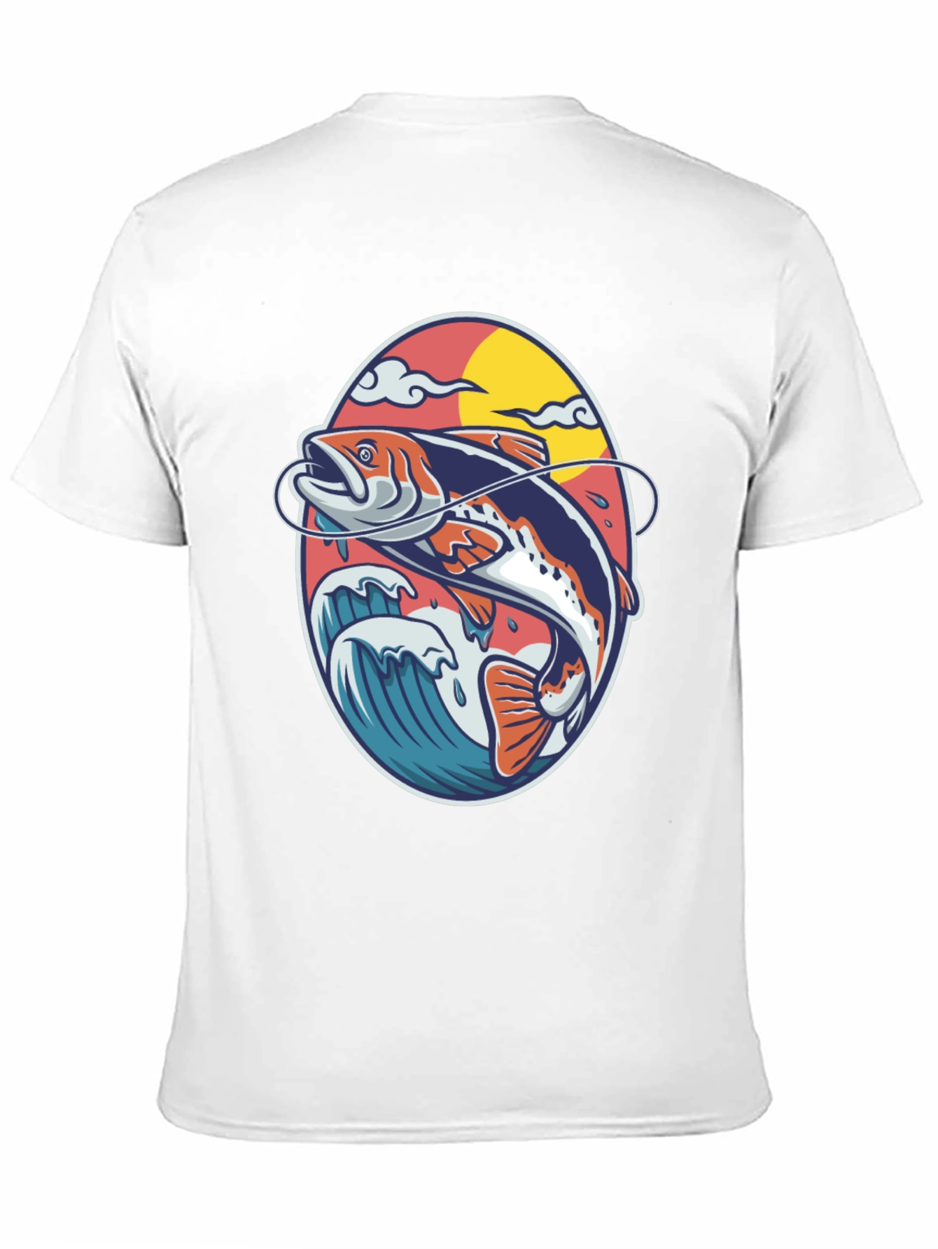 Fishing T-Shirt - Fish Jumping Out of Water Design
