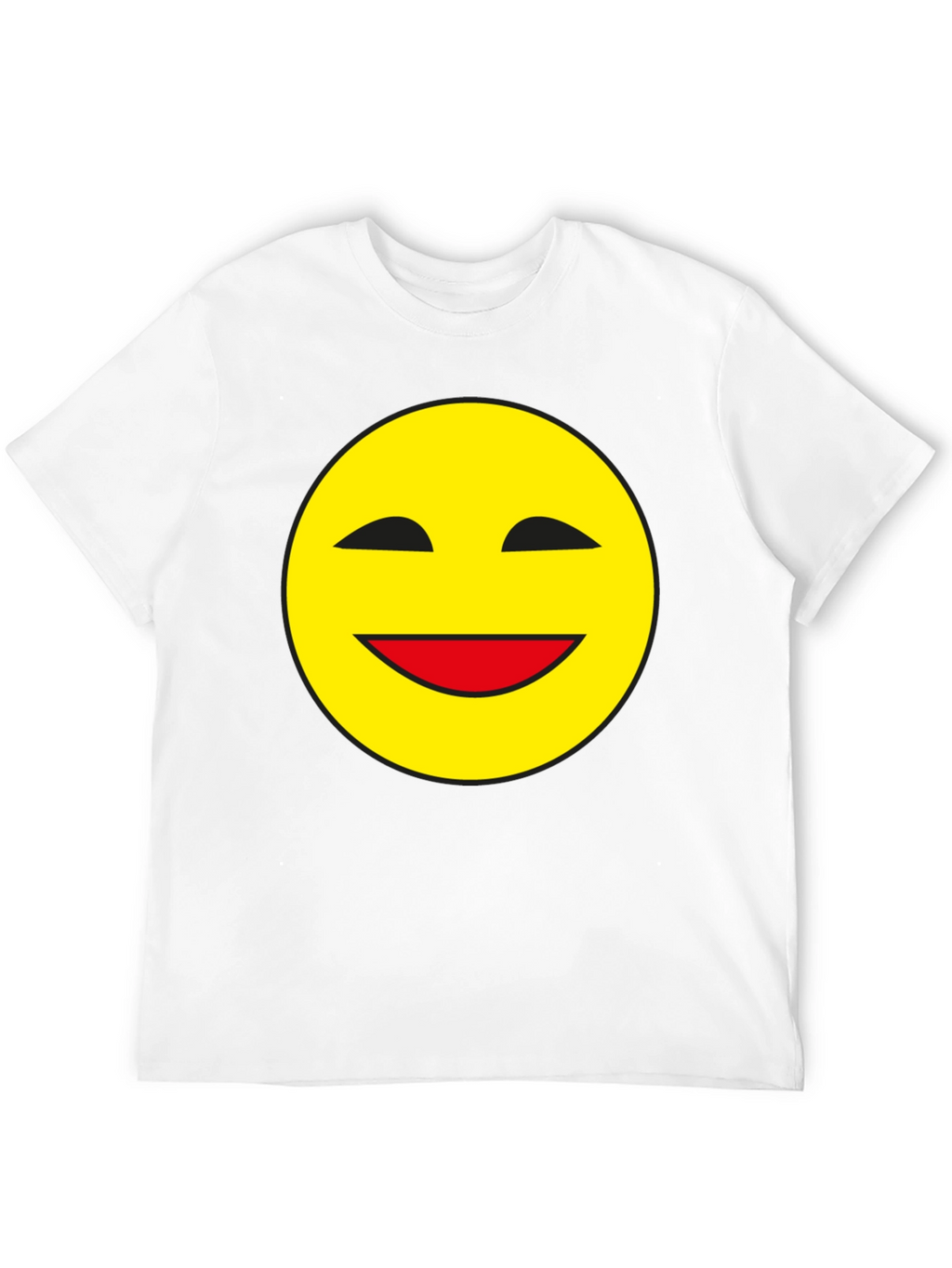 Smiley Face Black T-Shirt - Classic Happy Design