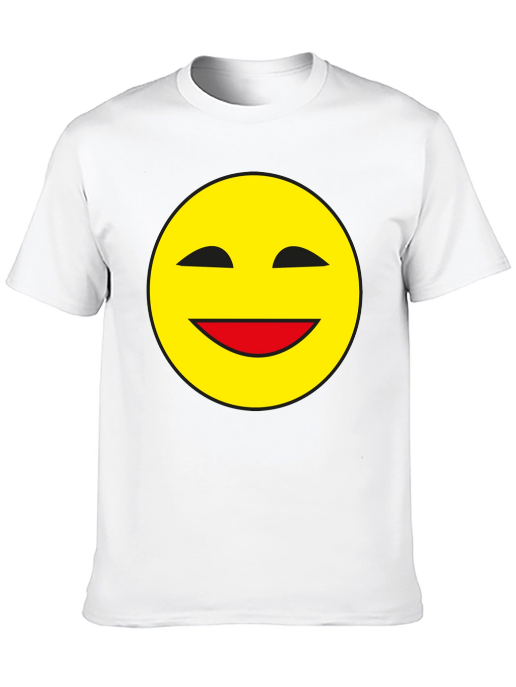 Smiley Face Black T-Shirt - Classic Happy Design