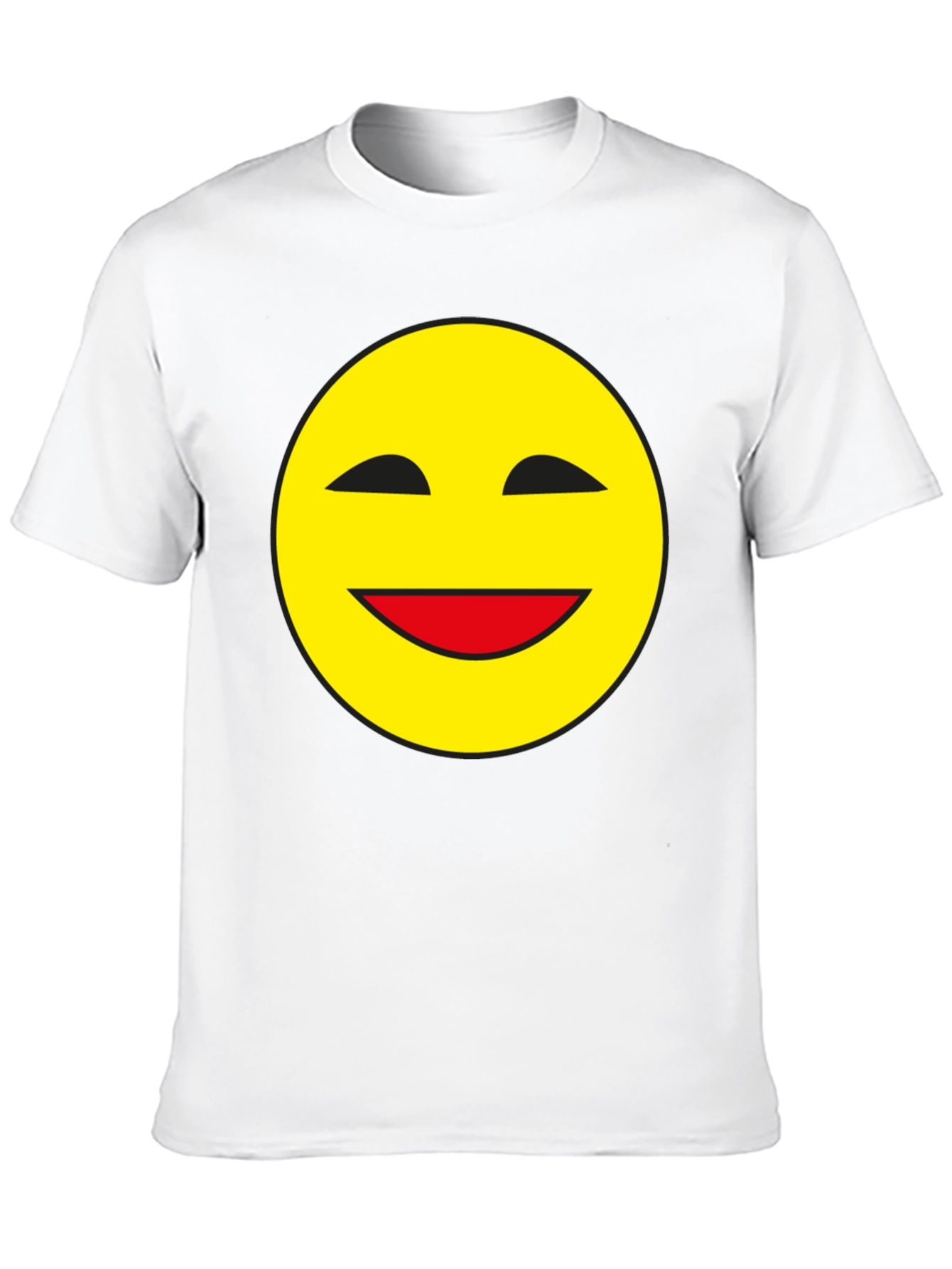 Smiley Face Black T-Shirt - Classic Happy Design