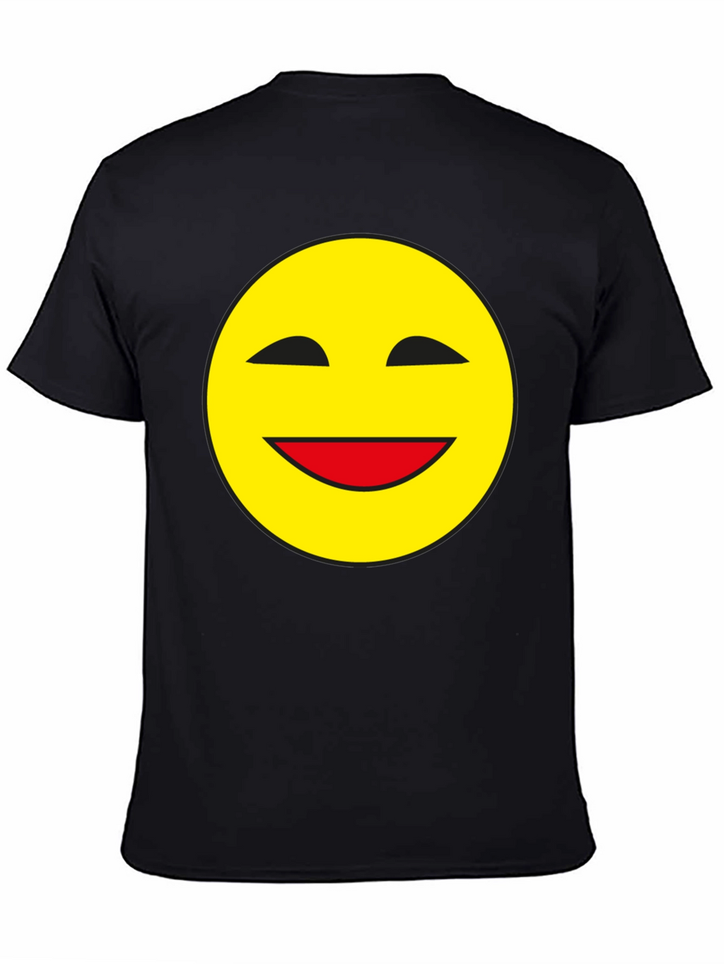 Smiley Face Black T-Shirt - Classic Happy Design