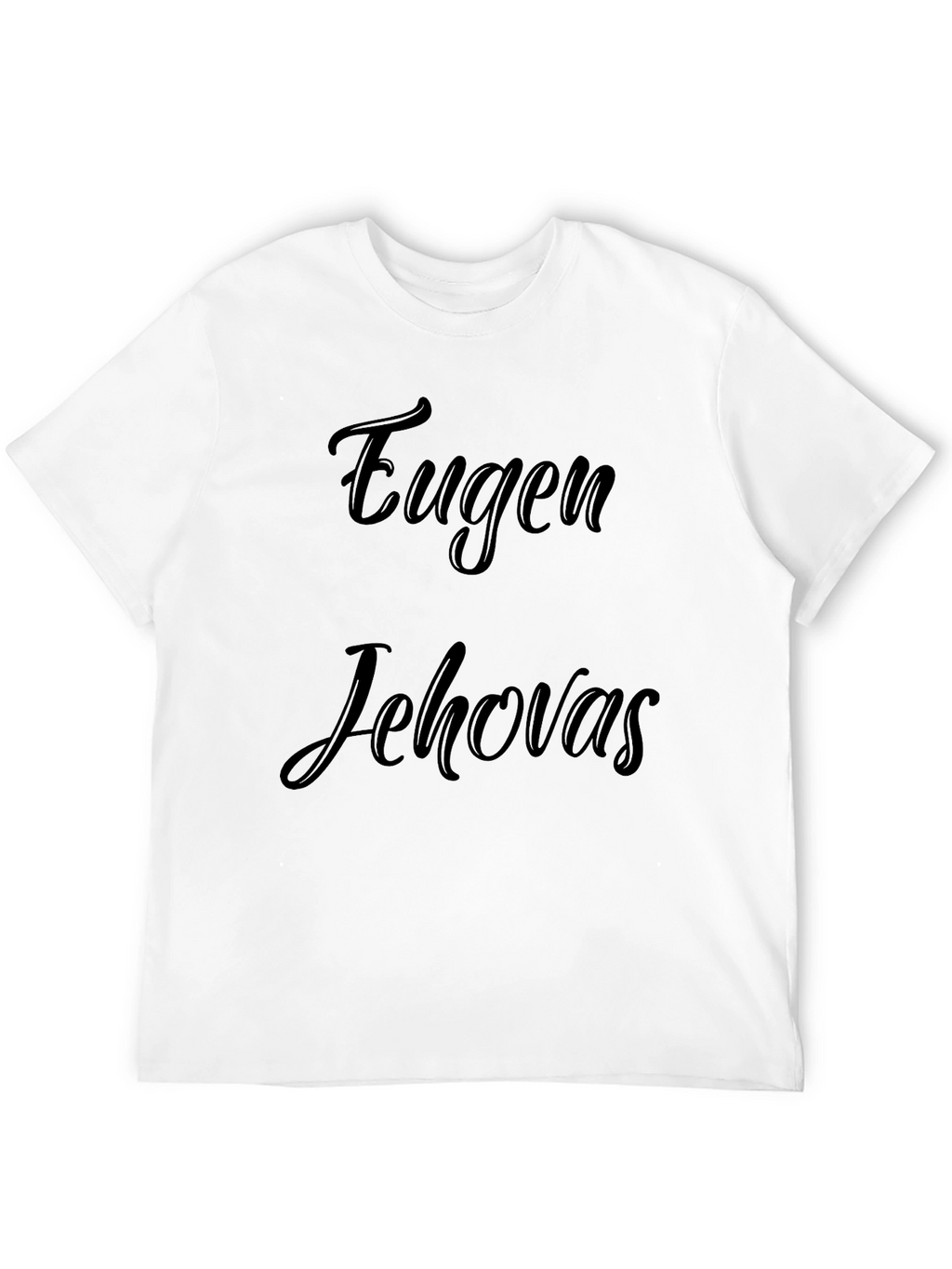 Eugen Jehovahs Black Graphic T-Shirt Casual Wear