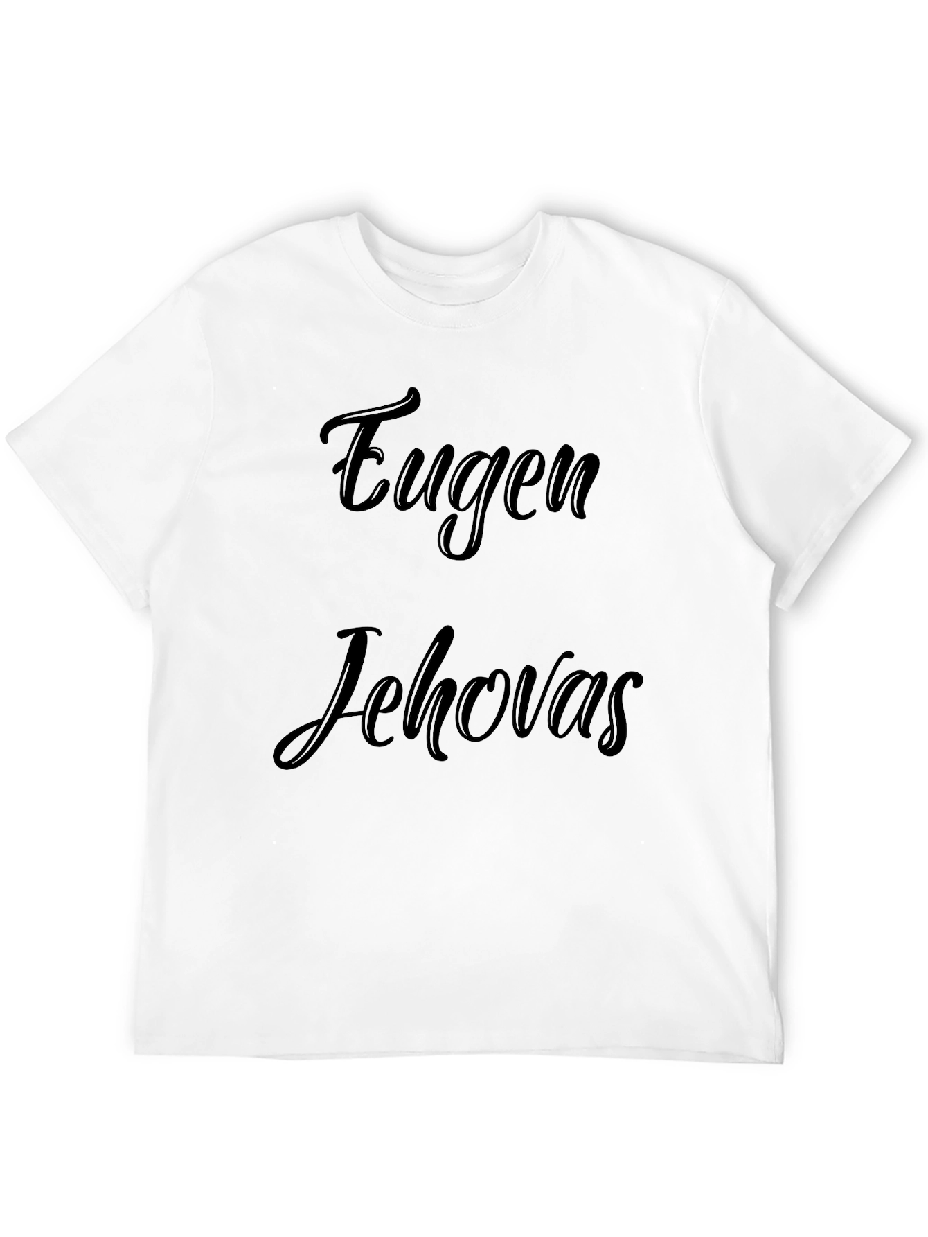 Eugen Jehovahs Black Graphic T-Shirt Casual Wear