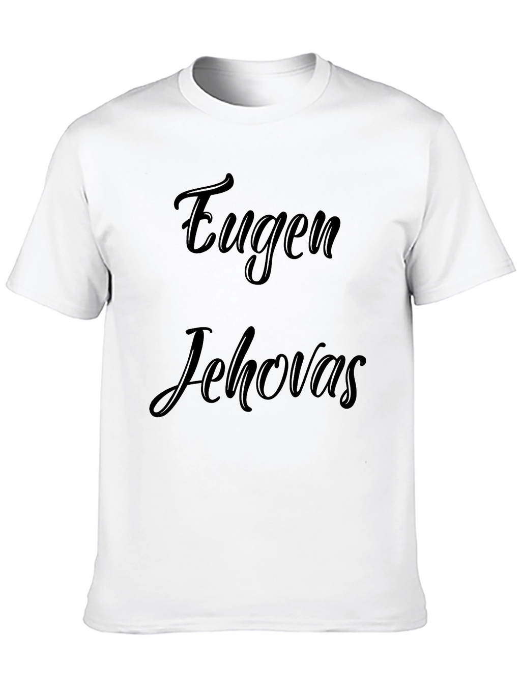 Eugen Jehovahs Black Graphic T-Shirt Casual Wear