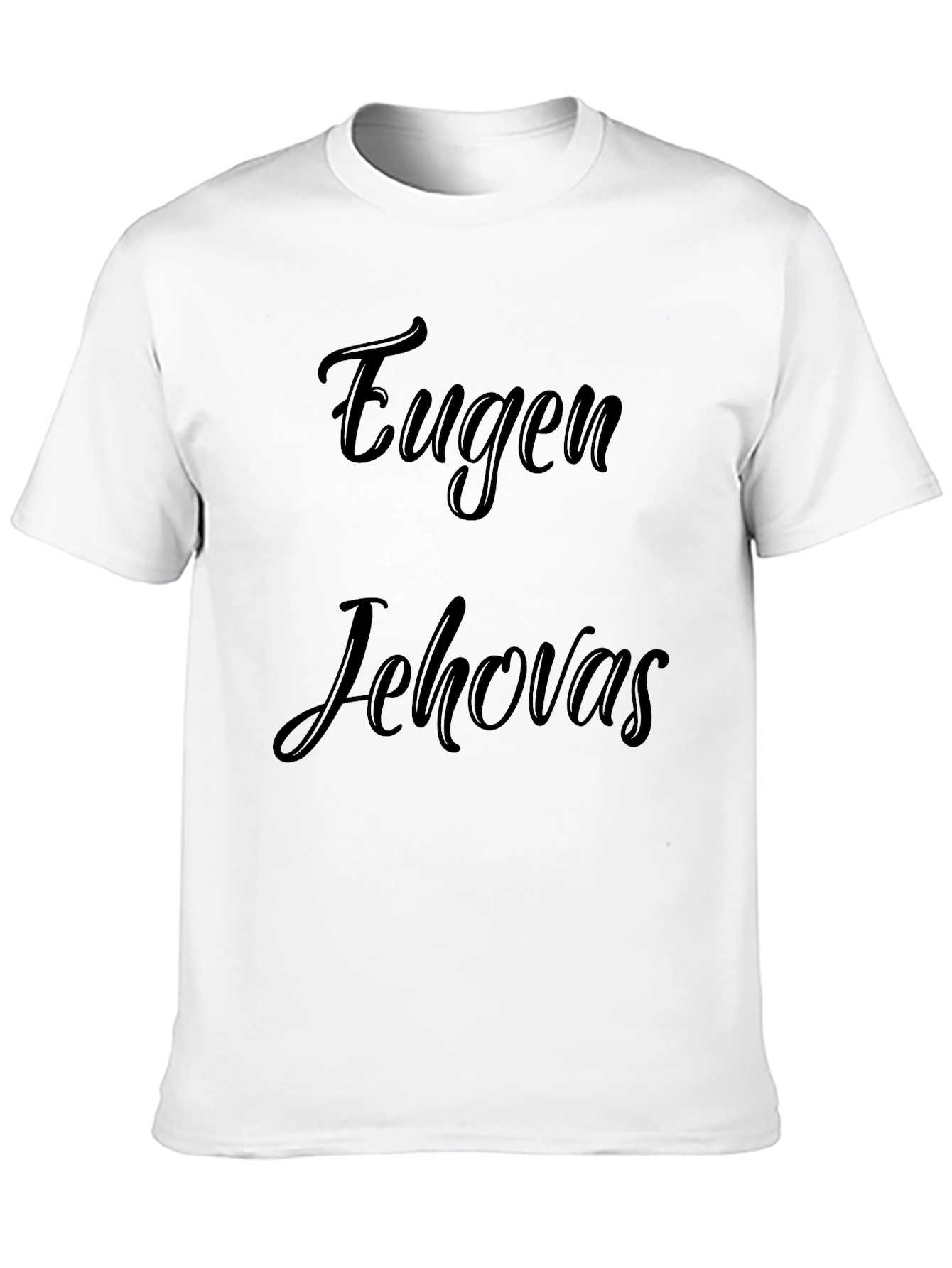 Eugen Jehovahs Black Graphic T-Shirt Casual Wear