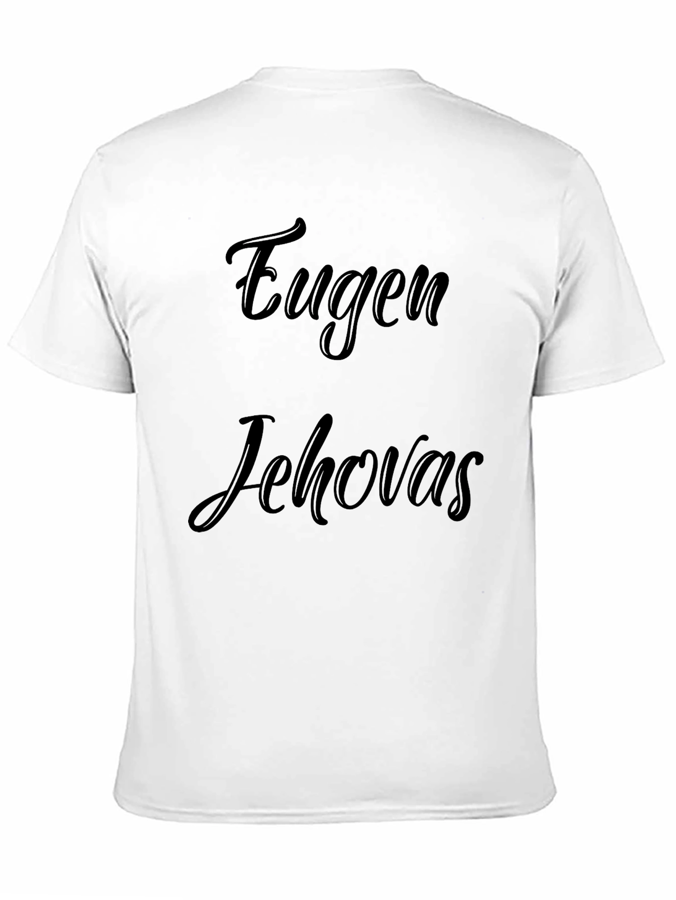 Eugen Jehovahs Black Graphic T-Shirt Casual Wear