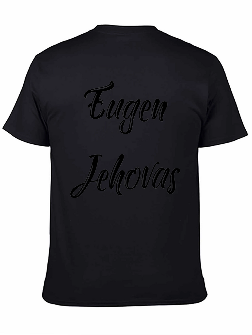 Eugen Jehovahs Black Graphic T-Shirt Casual Wear