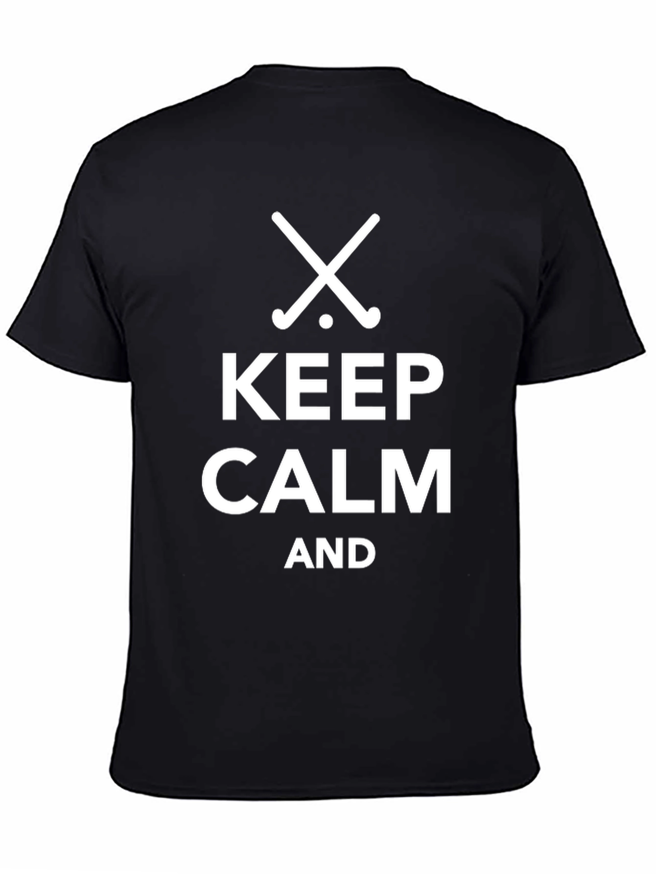 Keep Calm and Play Hockey - Black T-Shirt