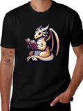 Dragon Reader T-Shirt - Pixel Art Fantasy Tee