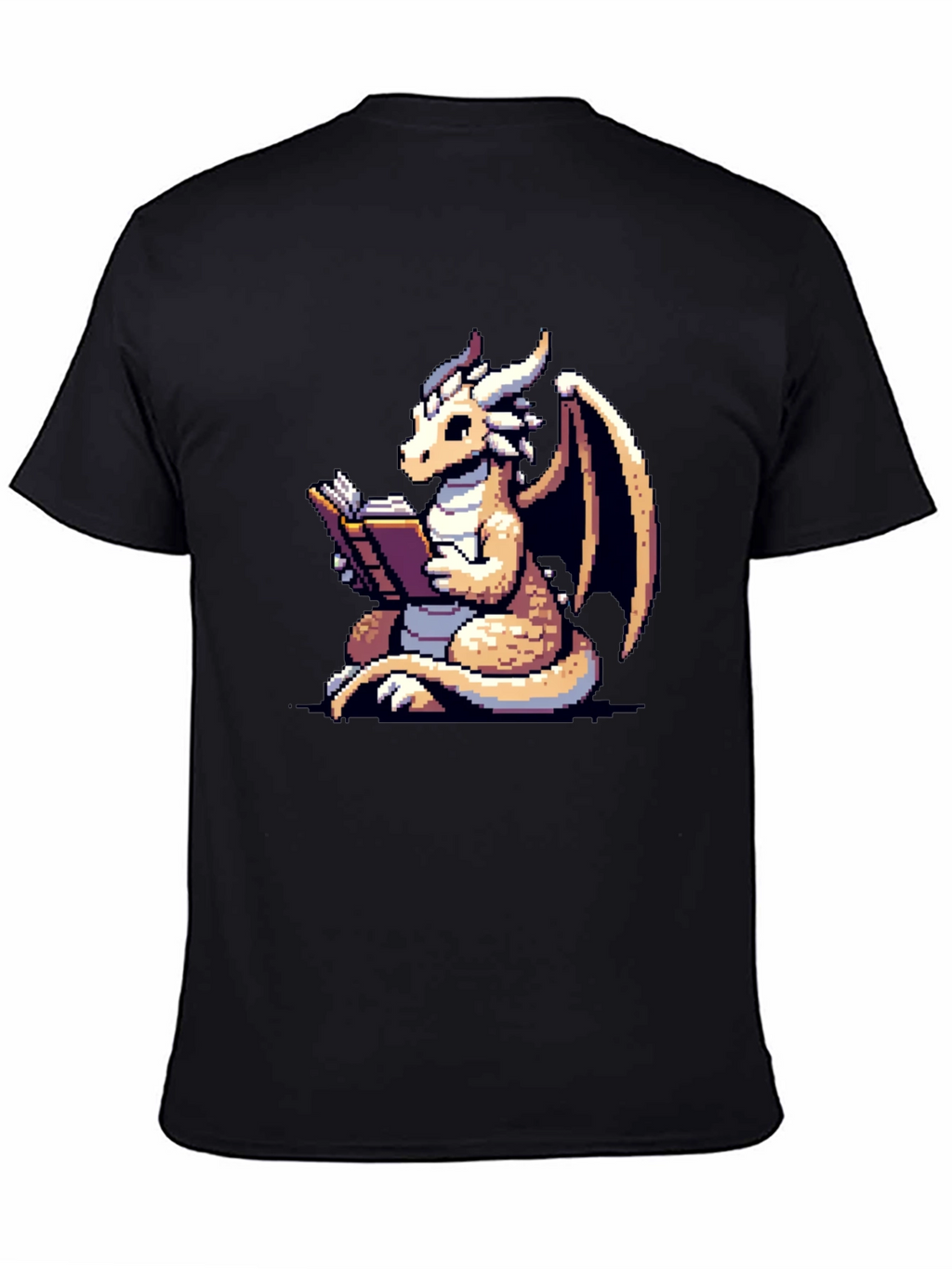 Dragon Reader T-Shirt - Pixel Art Fantasy Tee