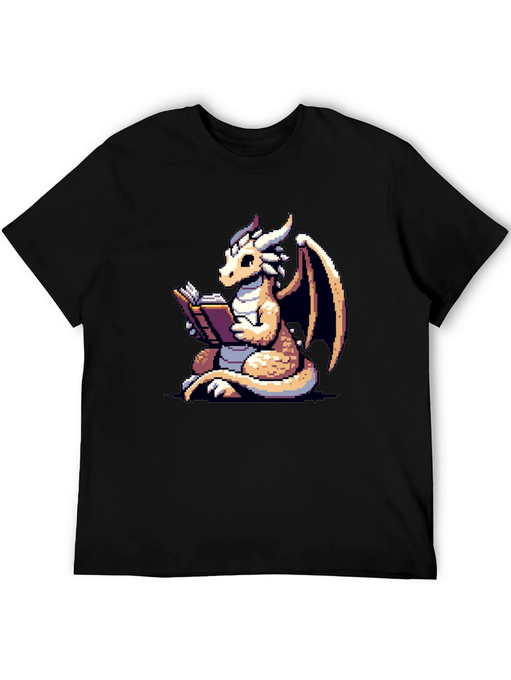 Dragon Reader T-Shirt - Pixel Art Fantasy Tee