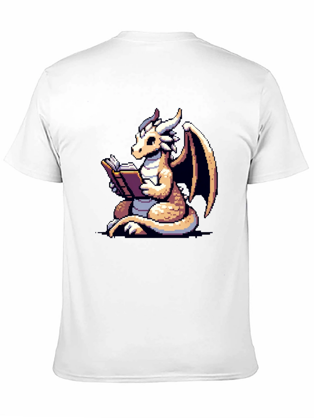 Dragon Reader T-Shirt - Pixel Art Fantasy Tee