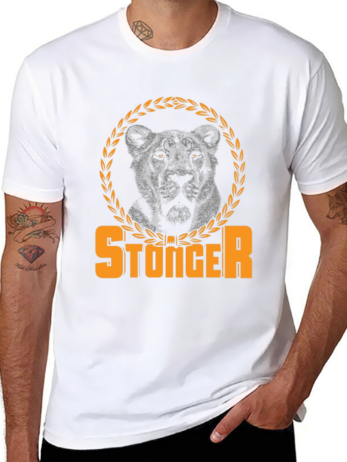 Stonger Lion Graphic Tee - Black