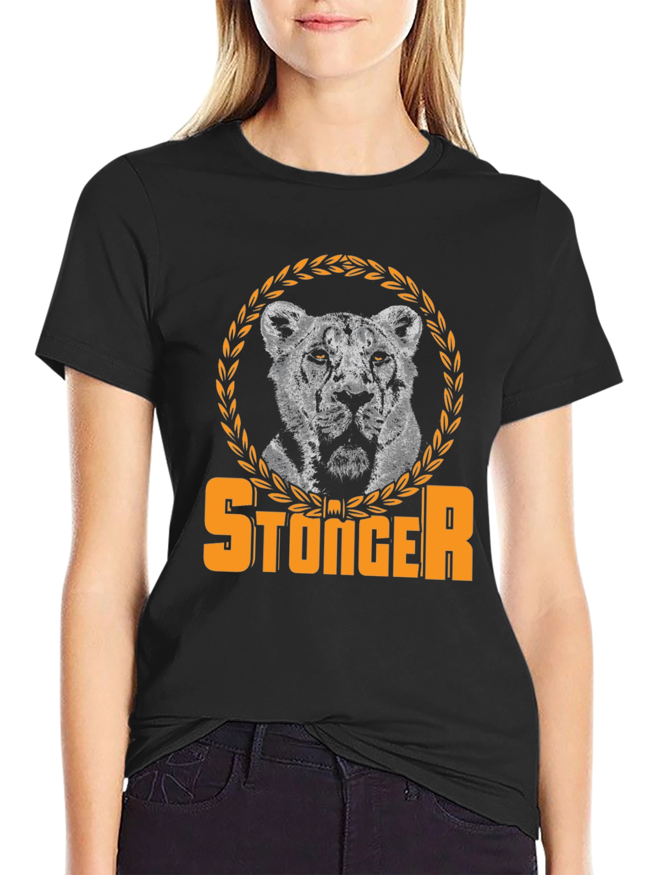 Stonger Lion Graphic Tee - Black
