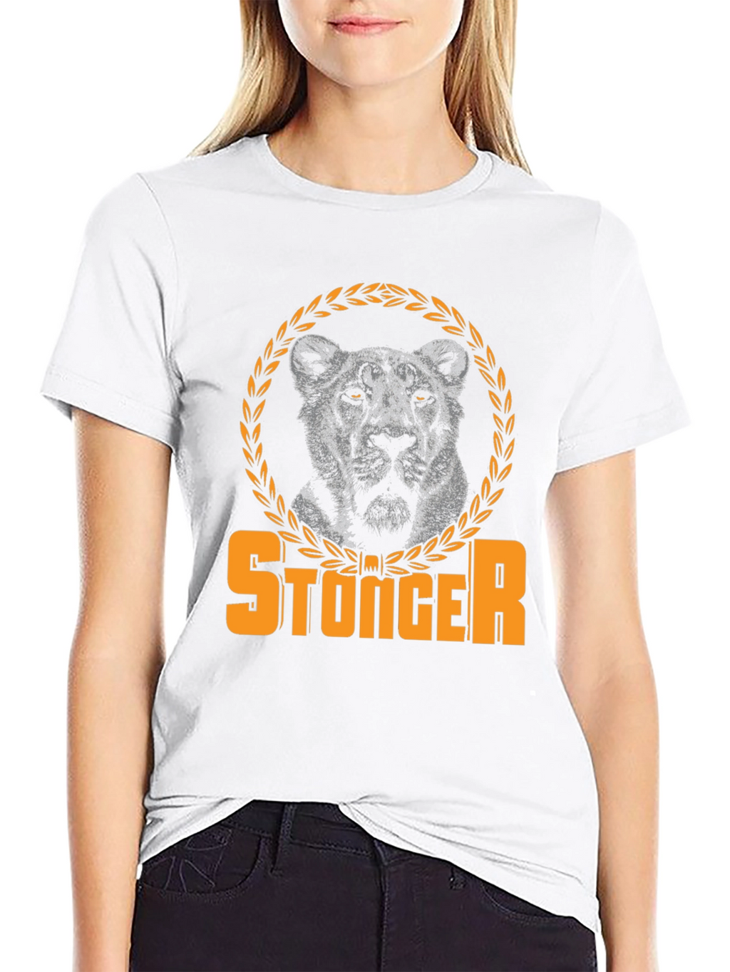 Stonger Lion Graphic Tee - Black