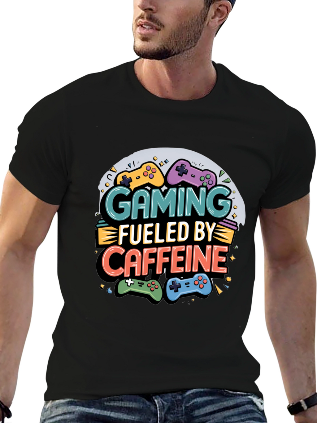 Gaming Fueled by Caffeine Graphic T-Shirt