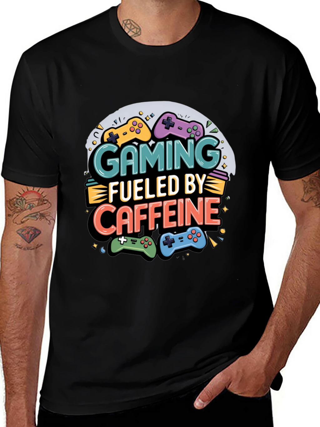 Gaming Fueled by Caffeine Graphic T-Shirt