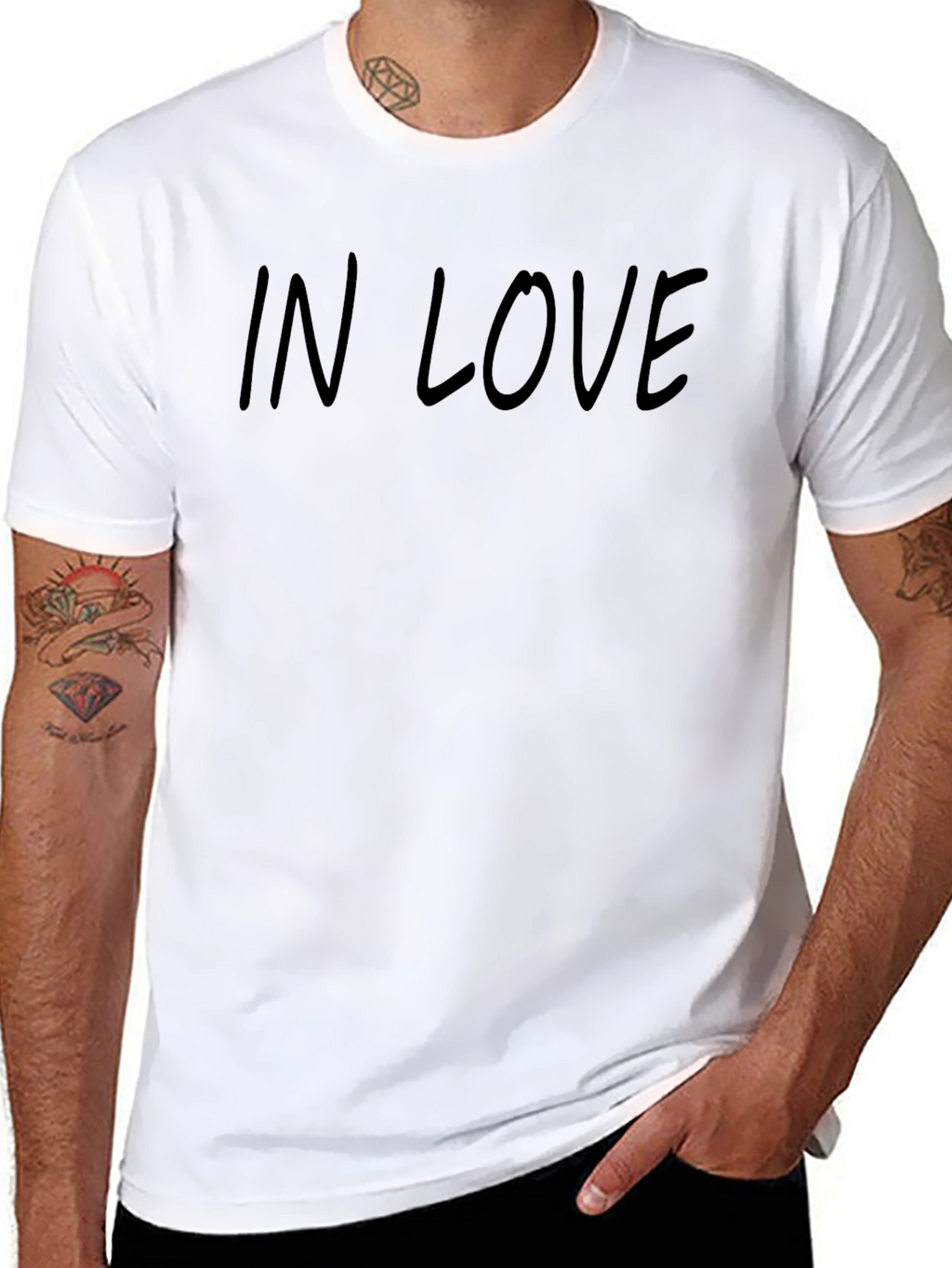 In Love Black Graphic Tee - Modern Style