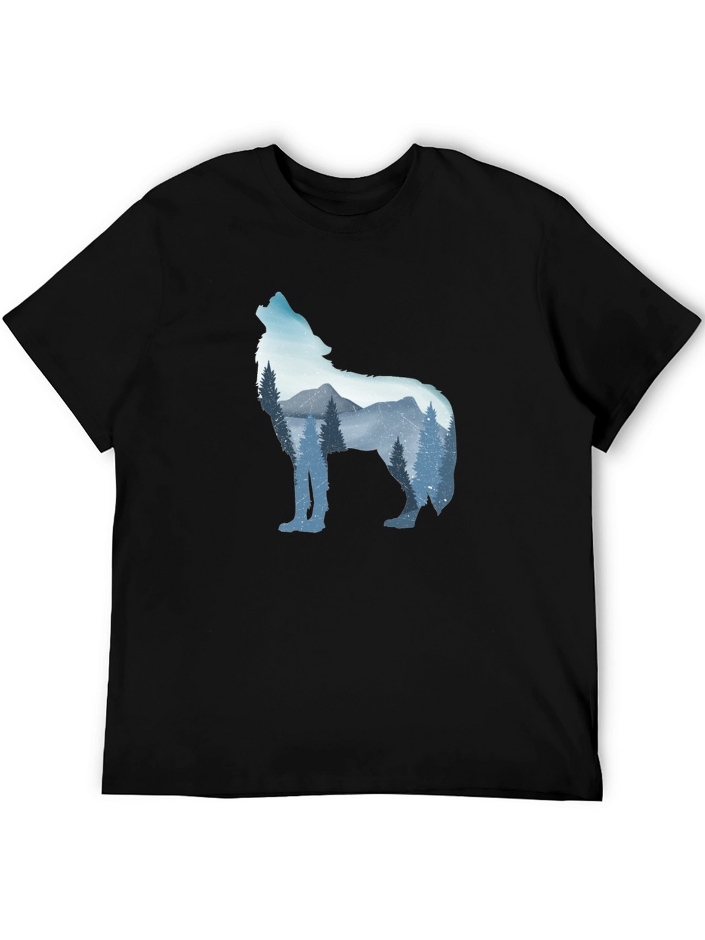 Wolf Mountain Graphic Tee - Mens Black T-Shirt