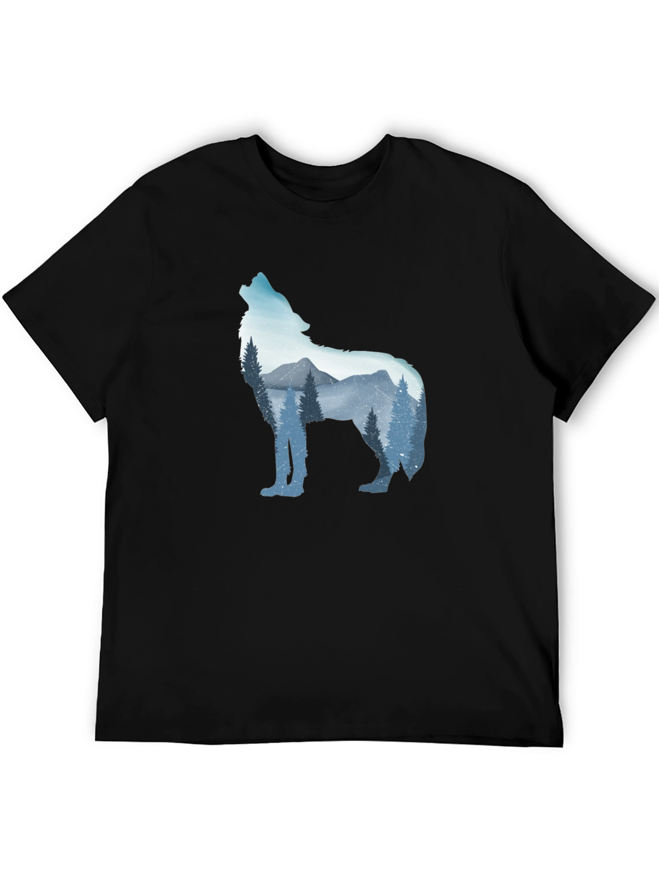 Wolf Mountain Graphic Tee - Mens Black T-Shirt