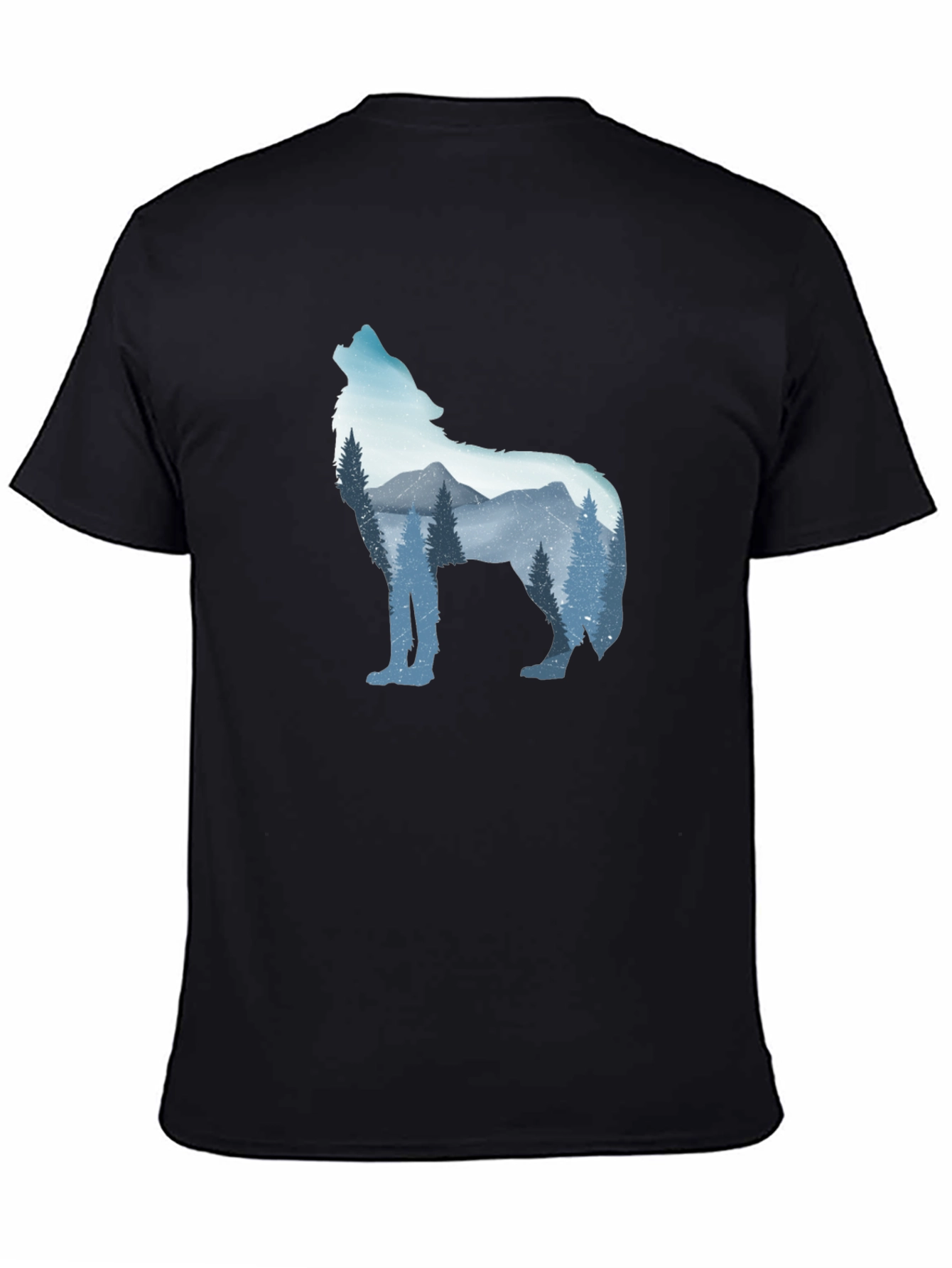 Wolf Mountain Graphic Tee - Mens Black T-Shirt