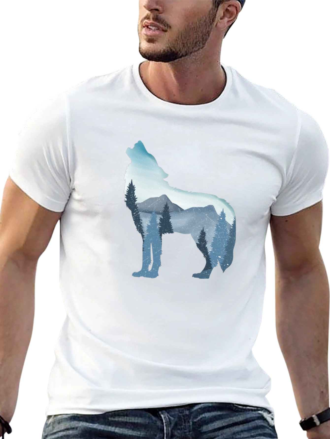 Wolf Mountain Graphic Tee - Mens Black T-Shirt