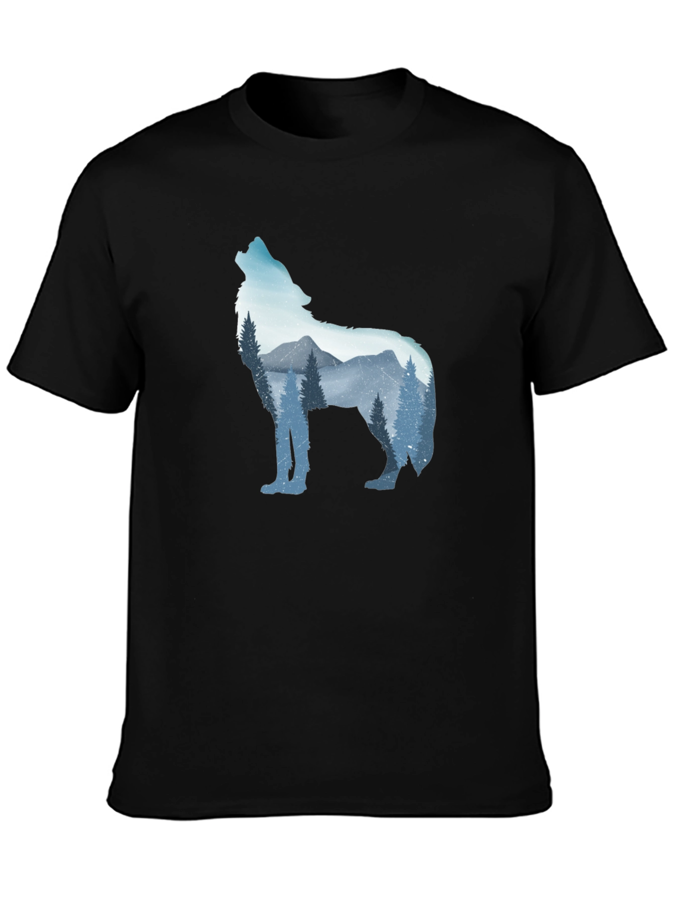 Wolf Mountain Graphic Tee - Mens Black T-Shirt