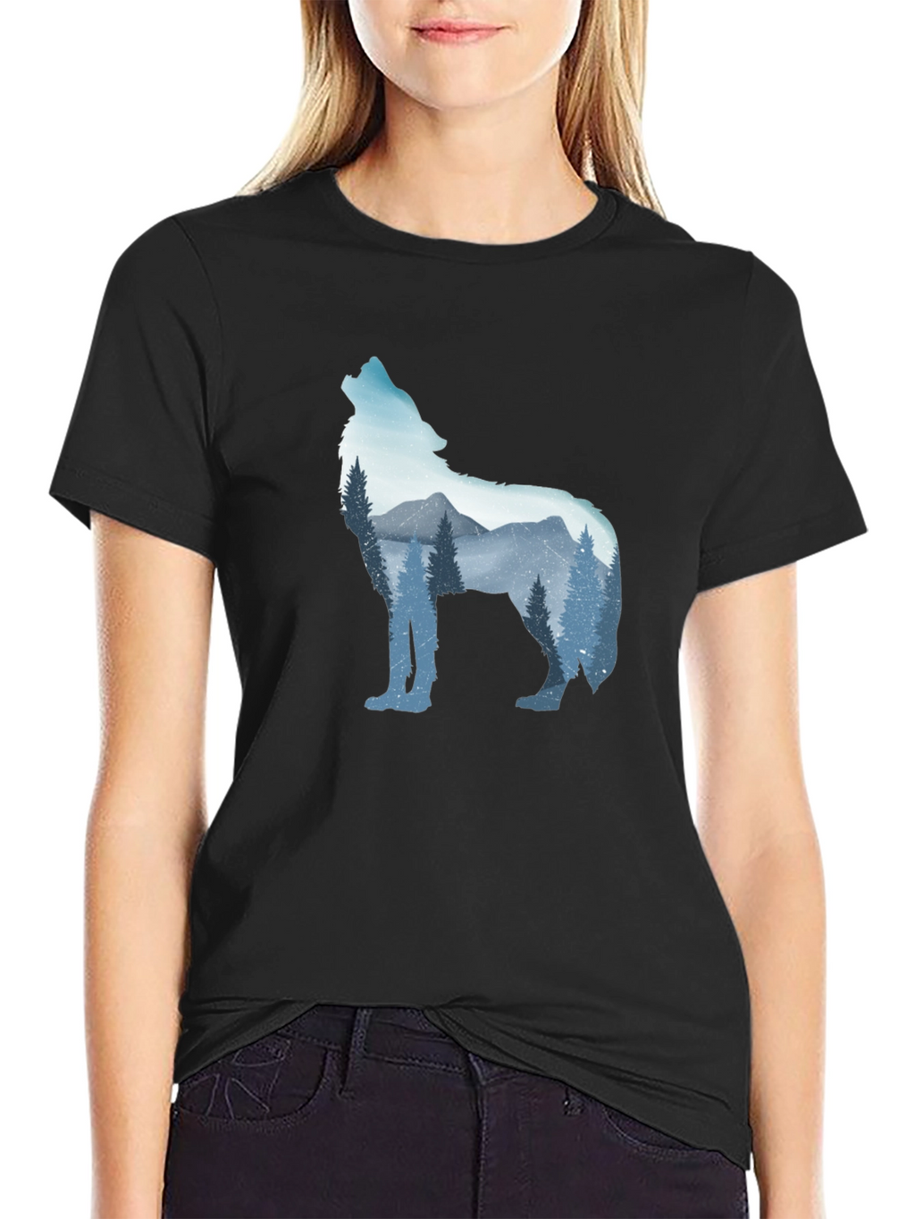 Wolf Mountain Graphic Tee - Mens Black T-Shirt