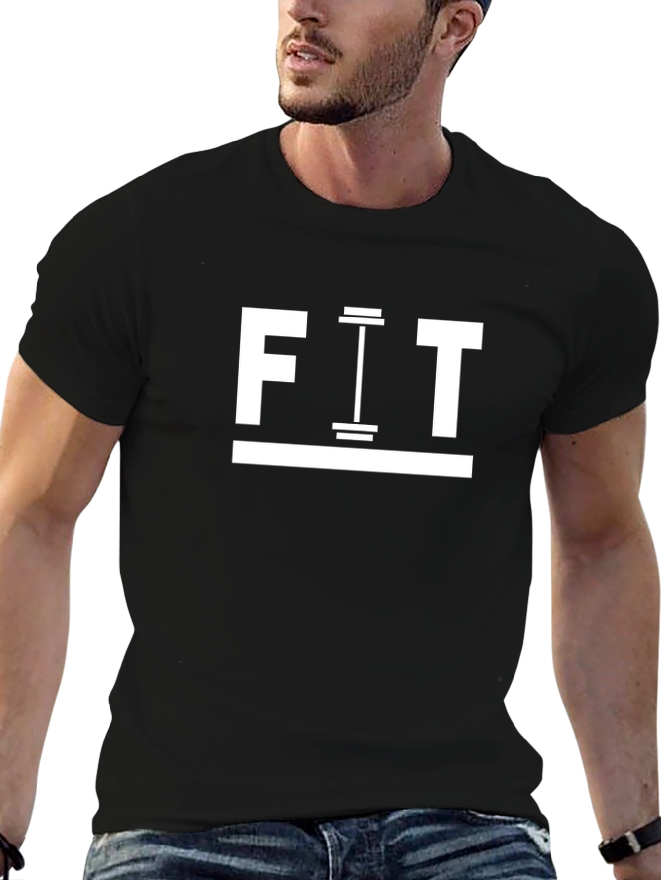FIT Gym T-Shirt - Black Cotton Workout Tee