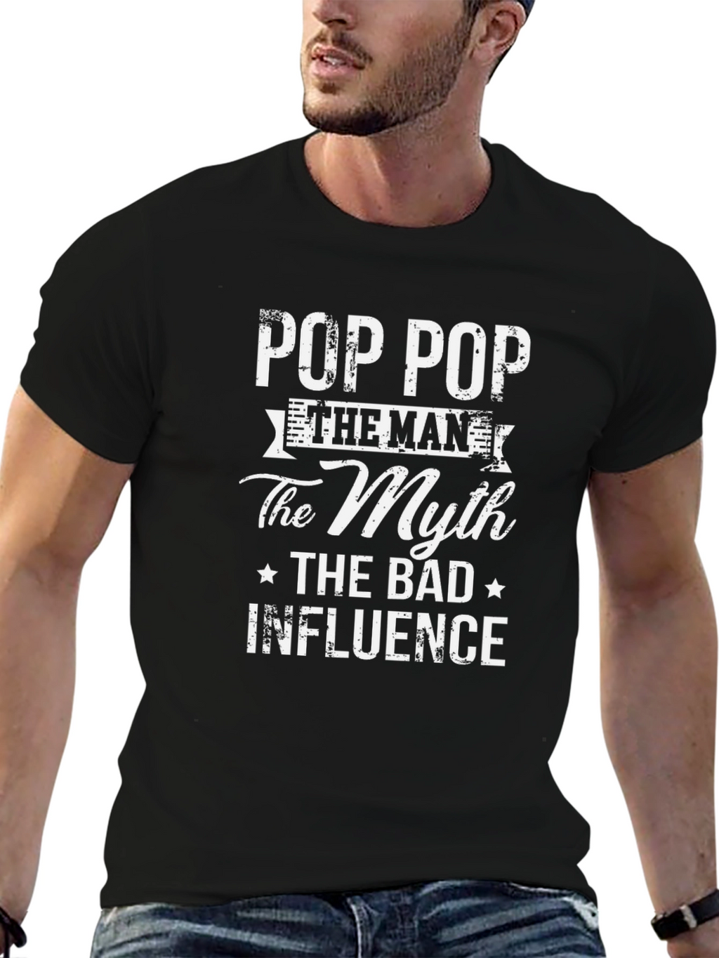 Pop Pop The Man The Myth Bad Influence T-Shirt