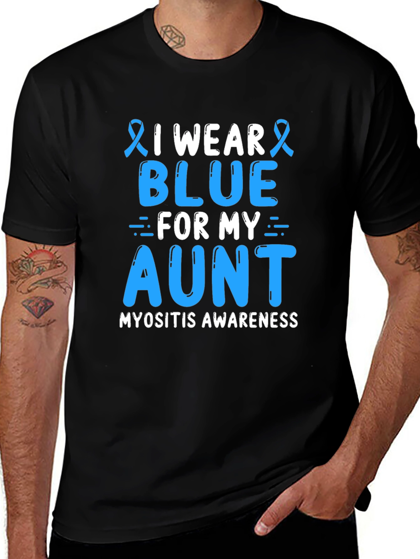I Wear Blue For My Aunt - Myositis Awareness T-Shirt