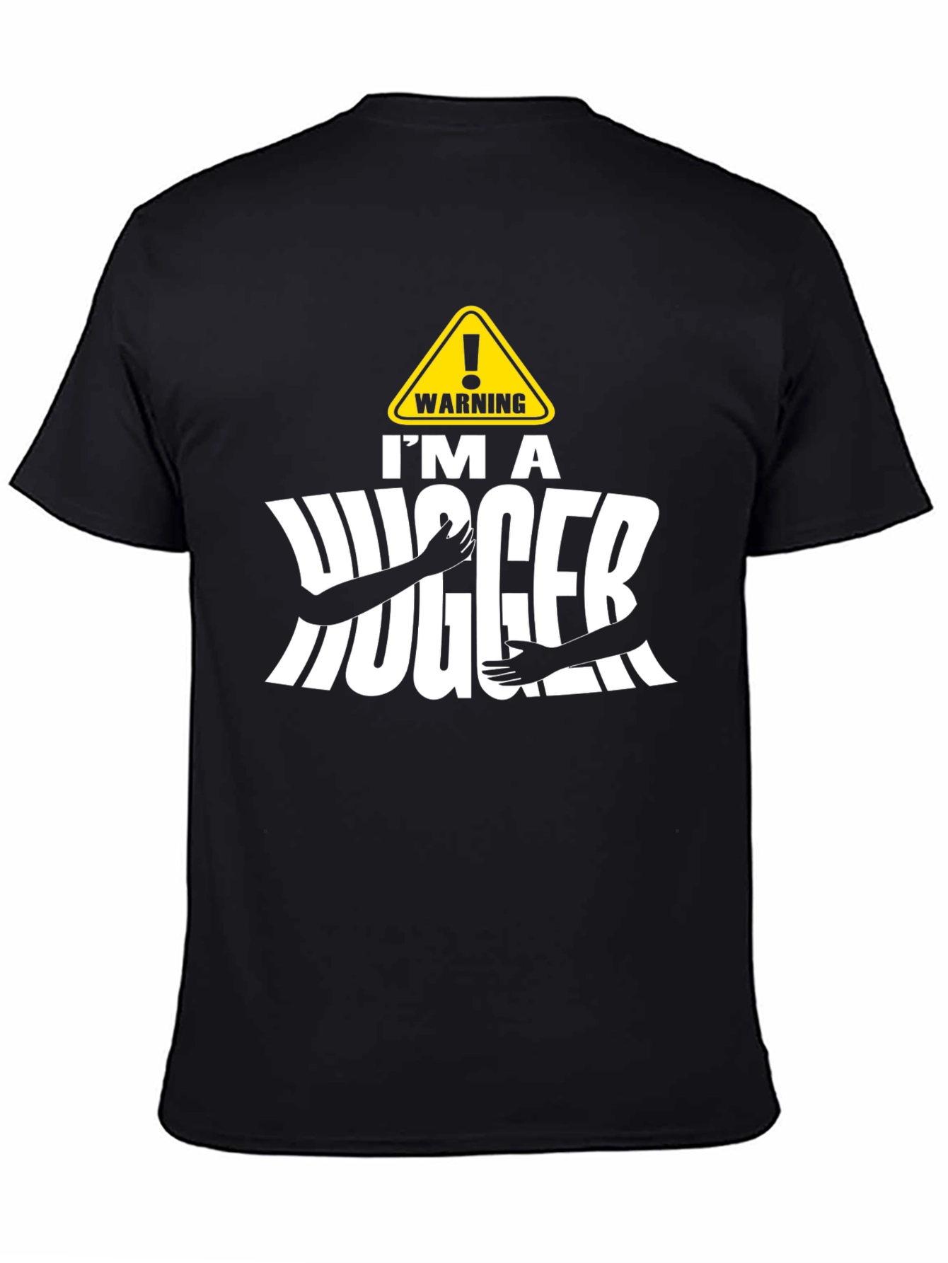 Warning Im A Hugger Black T-Shirt