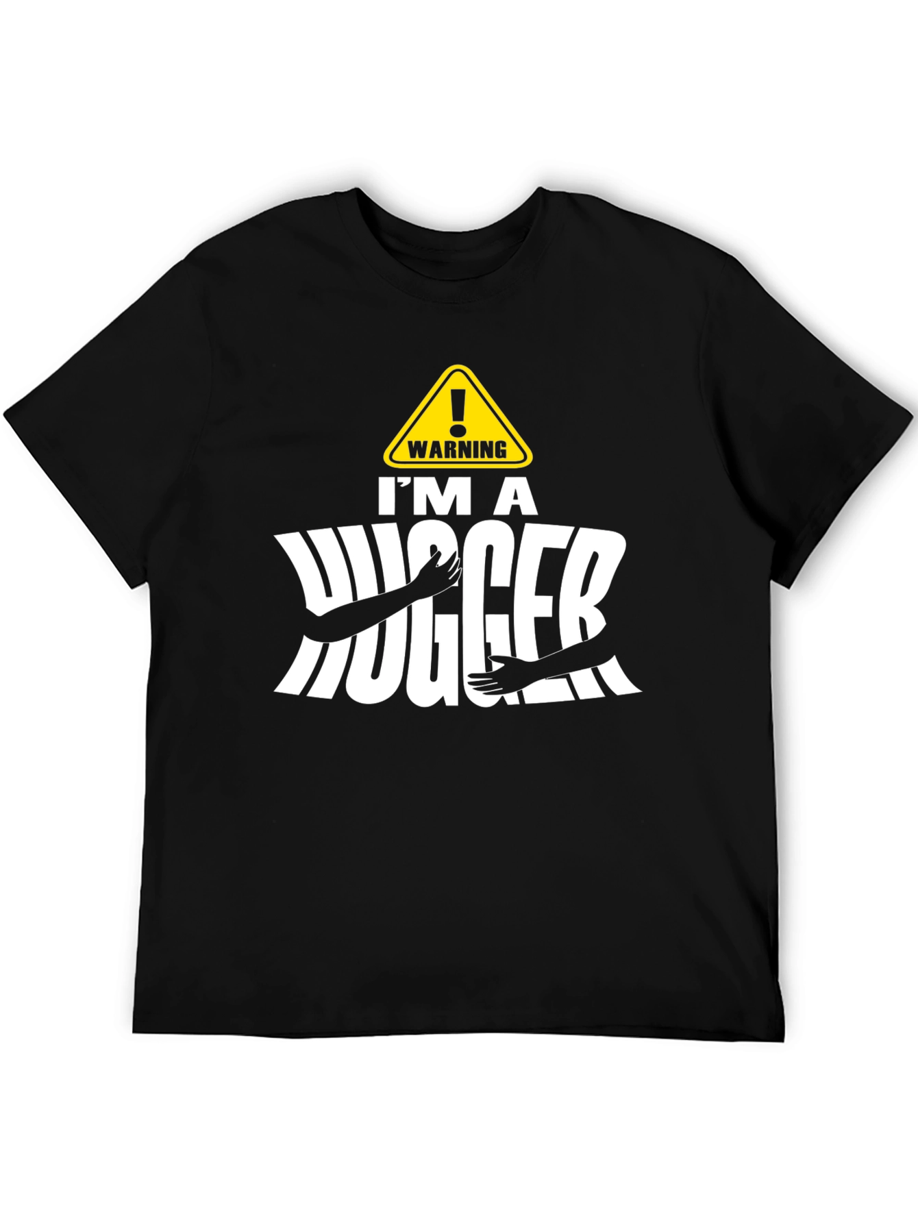 Warning Im A Hugger Black T-Shirt